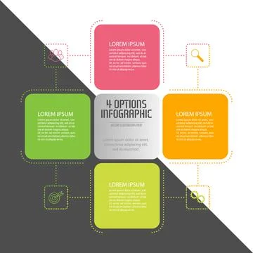 Infographic square. The triangle diagram is divided into 4 parts. Stock Illustration
