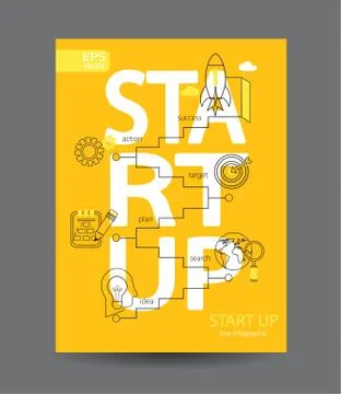 Infographic startup concept. Illustrazione stock