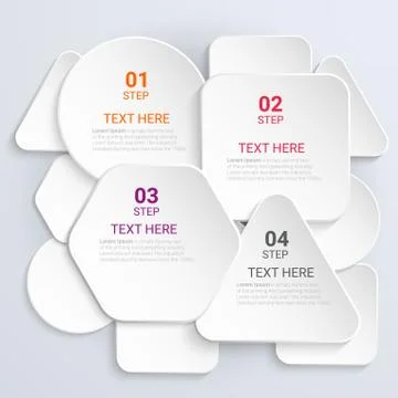 INFOGRAPHIC WITH STEPS AND OPTIONS Stock Illustration