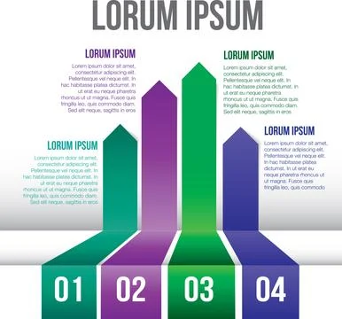 Infographic steps, chart and design for presentation with data analytics, seo Stock Photos