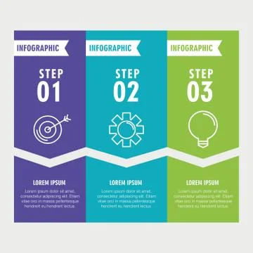 Infographic steps target gear and light bulb vector design Stock Illustration