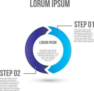 Infographic steps, workflow and design for presentation with data analytics, seo Stock Illustration