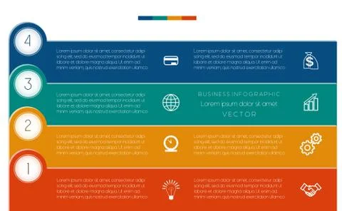 Infographic, strips numbered, four template Stock Illustration