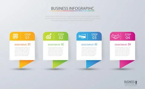 Infographic tab design vector and marketing template business. Can be used .. Illustrazione stock