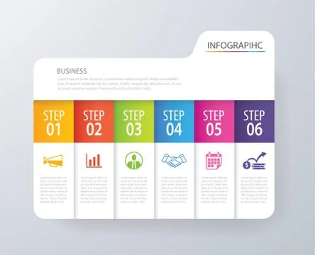 Infographic tab index design vector and marketing template business. Can be.. Stock Illustration