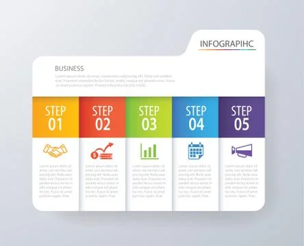 Infographic tab index design vector and marketing template business. Can be.. Stock Illustration