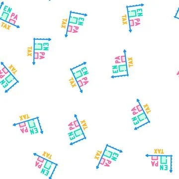 Infographic tax vector seamless pattern Stock Illustration