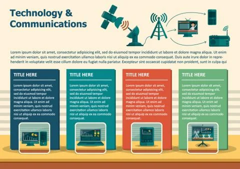 Infographic Of Technology And Communication Stock Illustration