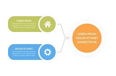 Infographic Template with 2 Elements 库存插图