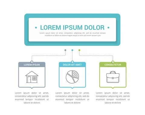 Infographic Template with 3 Elements Stock Illustration
