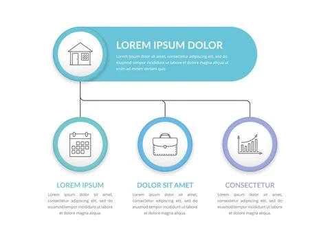 Infographic Template with 3 Elements Stock Illustration
