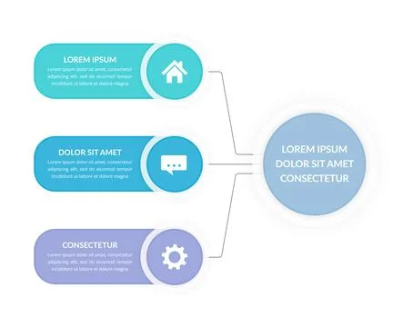 Infographic Template with 3 Elements Stock Illustration