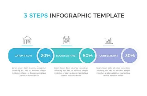 Infographic Template with 3 Elements Illustrazione stock