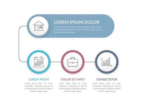 Infographic Template with 3 Elements Stock Illustration