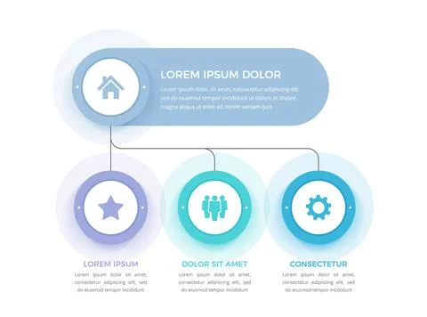 Infographic Template with 3 Elements Stock Illustration