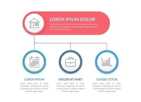 Infographic Template with 3 Elements 스톡 일러스트