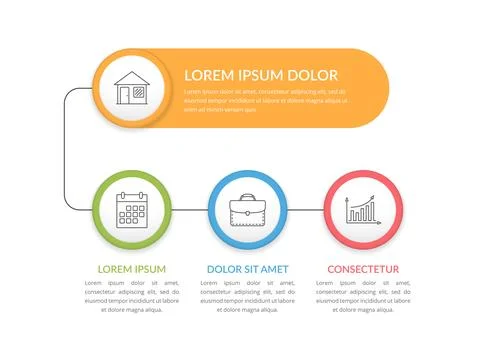 Infographic Template with 3 Elements 스톡 일러스트