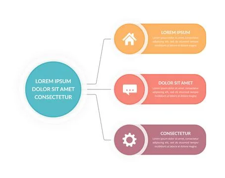 Infographic Template with 3 Elements Illustrazione stock