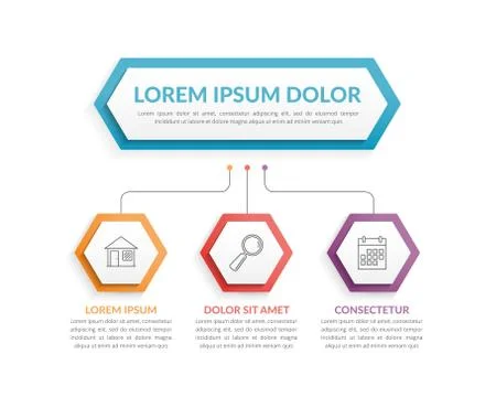 Infographic Template with 3 Steps Stock Illustration