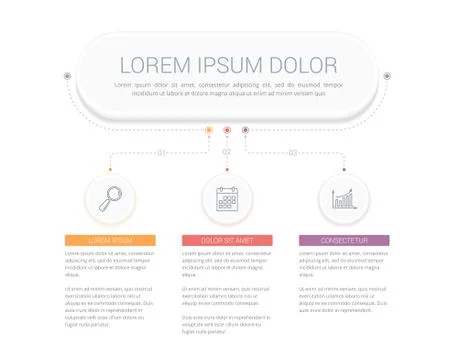 Infographic Template with 3 Steps 스톡 일러스트