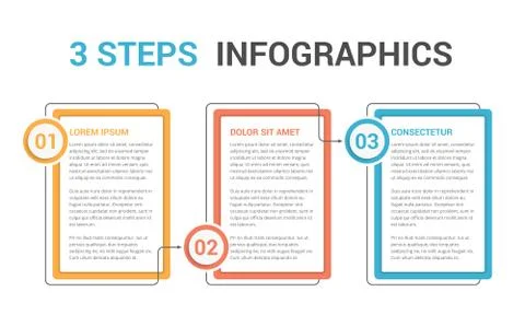 Infographic Template with 3 Steps Stock Illustration