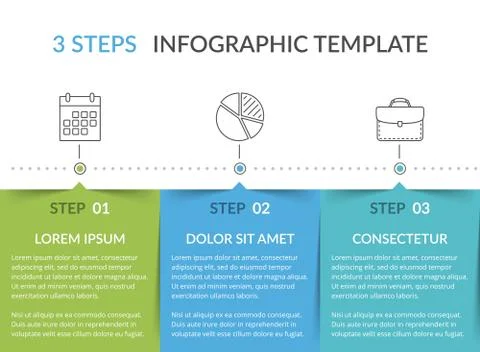 Infographic Template with 3 Steps Stock Illustration