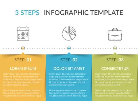 Infographic Template with 3 Steps Stock Illustration