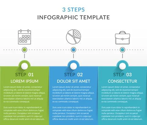 Infographic Template with 3 Steps Stock Illustration