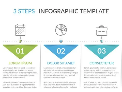 Infographic Template with 3 Steps Stock Illustration