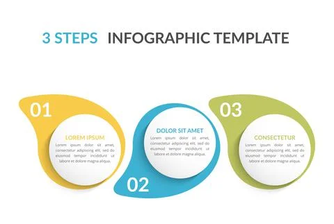 Infographic Template with 3 Steps Stock Illustration
