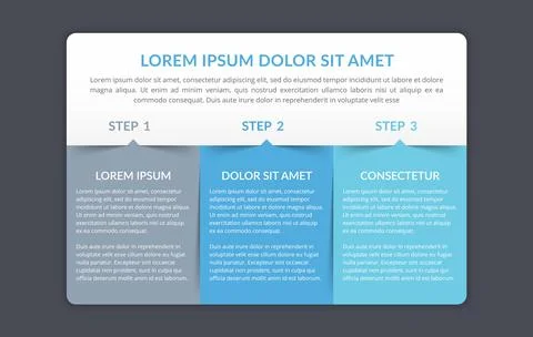 Infographic Template with 3 Steps Stock Illustration