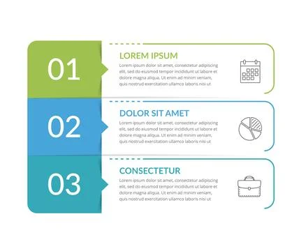 Infographic Template with 3 Steps Stock Illustration