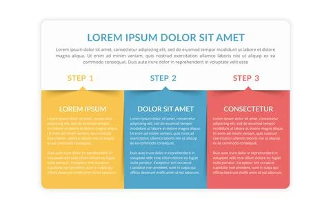 Infographic Template with 3 Steps 스톡 일러스트