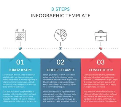 Infographic Template with 3 Steps Stock Illustration