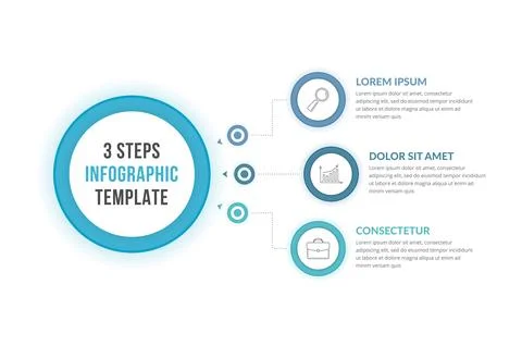 Infographic Template with 3 Steps Stock Illustration