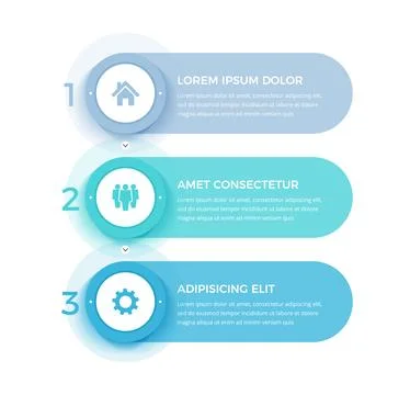 Infographic Template with 3 Steps Stock Illustration