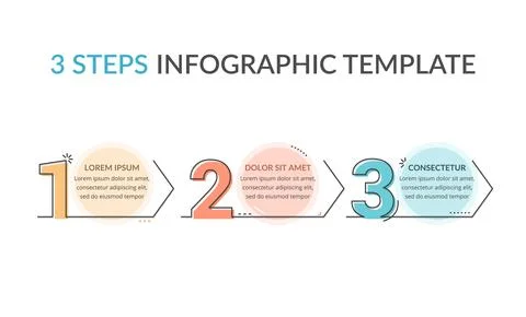 Infographic Template with 3 Steps 스톡 일러스트