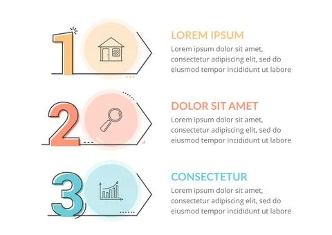Infographic Template with 3 Steps 스톡 일러스트