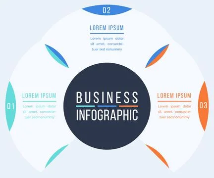 Infographic template 3 steps, objects, elements or options infographic business Stock Illustration