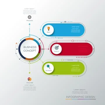 Infographic template with 3D paper label, Business concept with options Stock Illustration