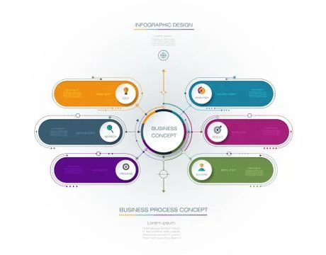 Infographic template with 3D paper label, Business concept with options Stock Illustration