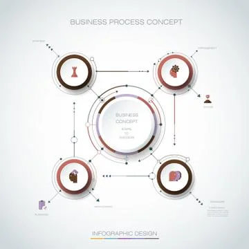 Infographic template with 3D paper label, Business concept Stock Illustration