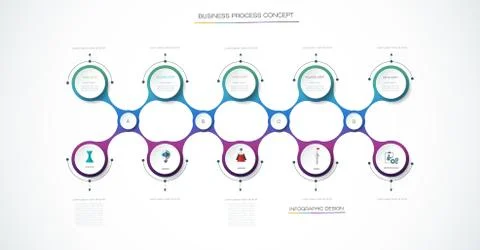 Infographic template with 3D paper label, Business concept Stock Illustration