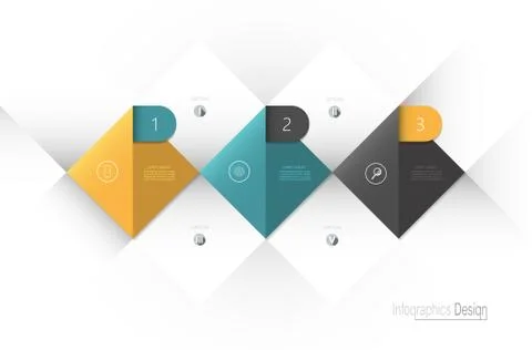 Infographic template with 3D paper label Stock Illustration