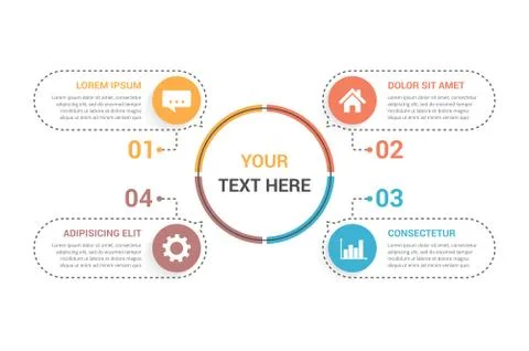 Infographic Template with 4 Elements Stock Illustration