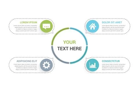 Infographic Template with 4 Elements Stock Illustration