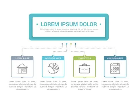Infographic Template with 4 Elements Stock Illustration