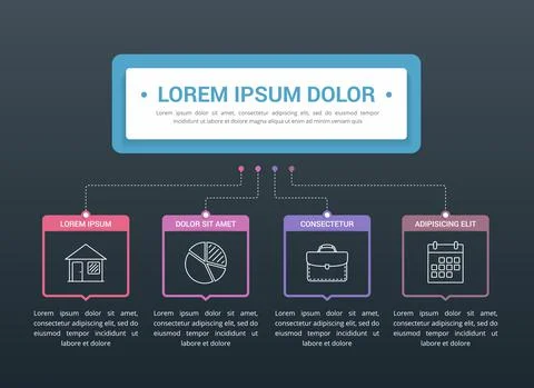 Infographic Template with 4 Elements Stock Illustration