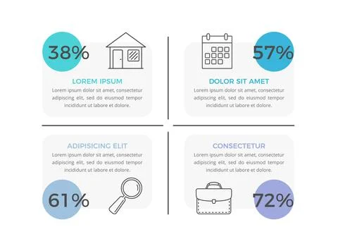 Infographic Template with 4 Elements Illustrazione stock