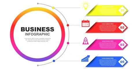 Infographic template. 4 step journey timeline, simple and flat infographic .. Stock Illustration